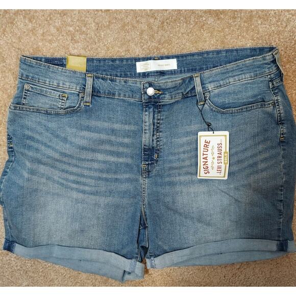 Levi's NWT Mid Rise 5" Shorts Womens Plus Sz 22 (Waist 36) Denim Cutoff Cuffed - Picture 6 of 11